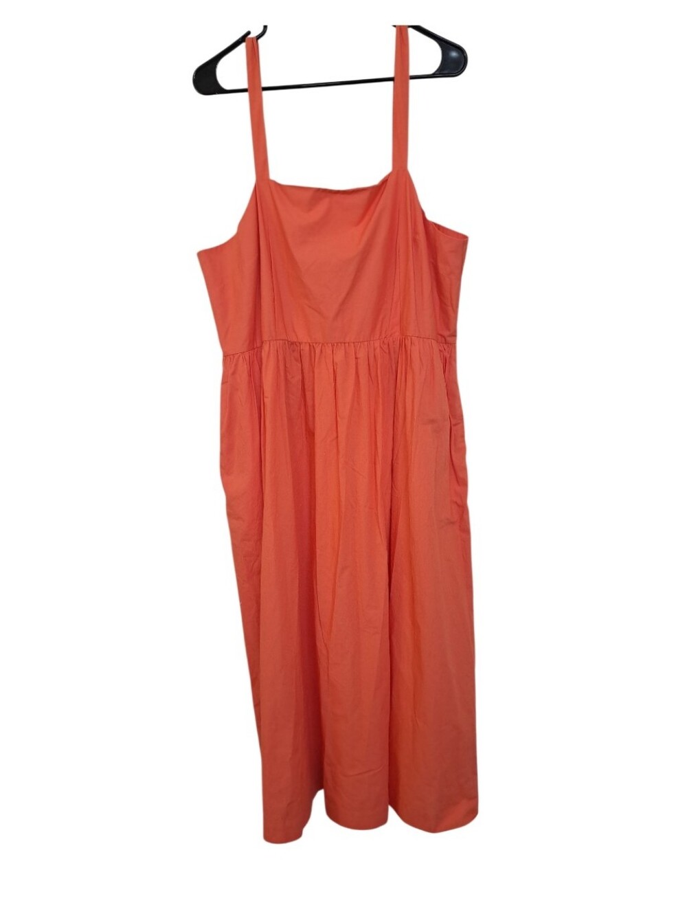 A New Day Square-Neck Cotton Poplin Midi Sundress